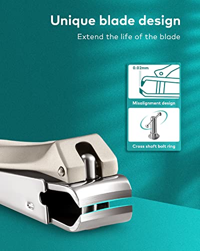 MR.GREEN M-1210plus Nail Clippers for Thick Nails - Professional Stainless Steel Cutter with Catcher
