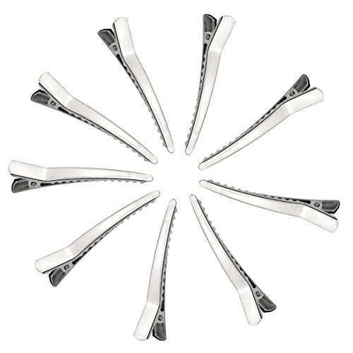 100 Pcs 6cm Silver Metal Alligator Hair Clips for Thick & Thin Hair
