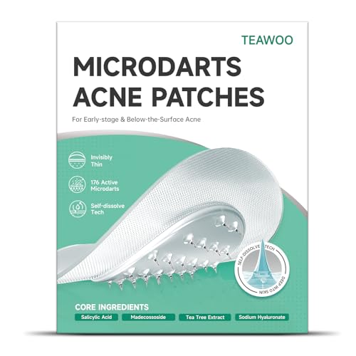 TEAWOO Microdart Acne Patches - 18 Hydrocolloid Patches with Salicylic Acid