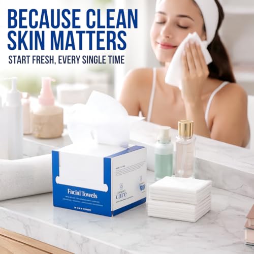 Compact Care XL Disposable Facial Towels - Biodegradable & Ultra-Soft