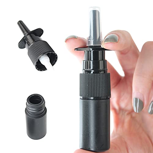 5ml Black Nasal Spray Bottles - 20 Pack Refillable Fine Mist Sprayers
