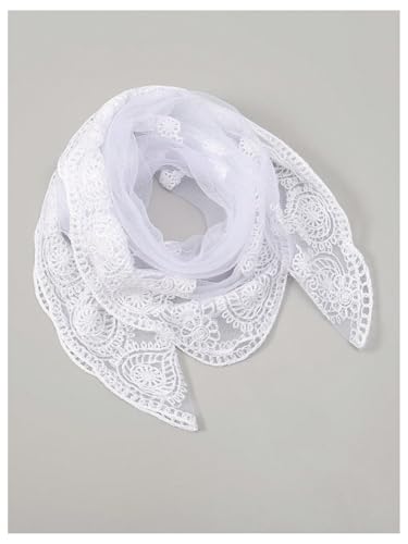 Floerns Women's Floral Embroidery Lace Hair Bandana, Sheer Mesh Head Scarf