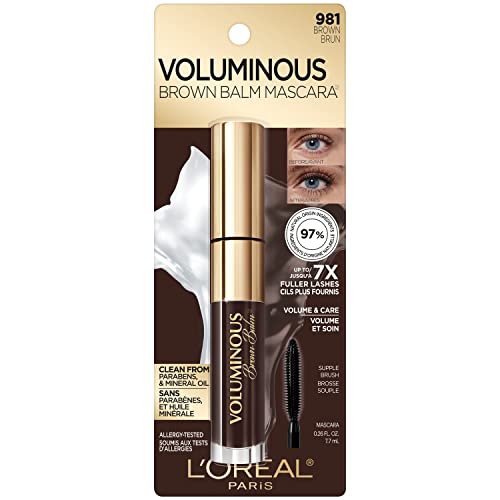 L'Oreal Paris Voluminous Brown Balm Mascara - Washable, 0.26 Fl Oz