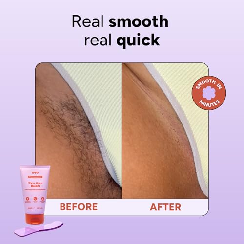 Bye Bye Bush by OYO ? Hair Removal Cream for Women Private Area, Bikini Line, Inner Thighs & Armpits, Sensitive Skin Formula, 65% Naturally Derived, Fast Acting Aloe Cucumber ? 5 fl oz