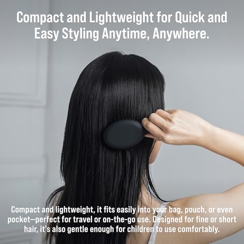 SOOO Mini Boar Bristle Detangler Brush - Compact Travel Hair Brush