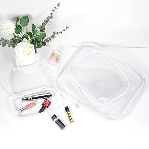 BOBOKA 3PCS White Clear Zipper Storage Cases - Portable Cosmetic & Toy Organizer