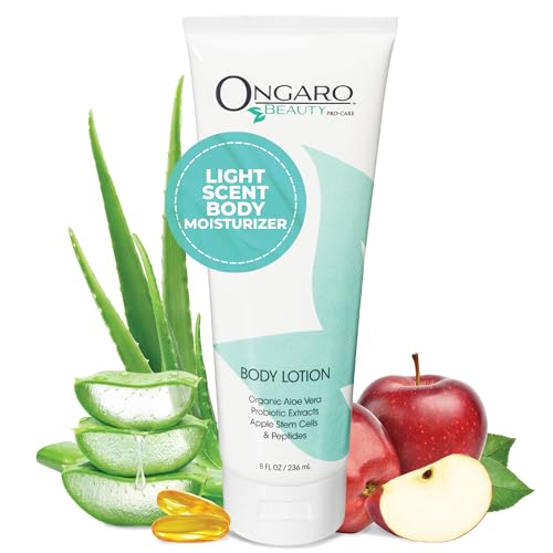 Ongaro Beauty Organic Body Lotion - Light Citrus Apricot Scent, 8oz