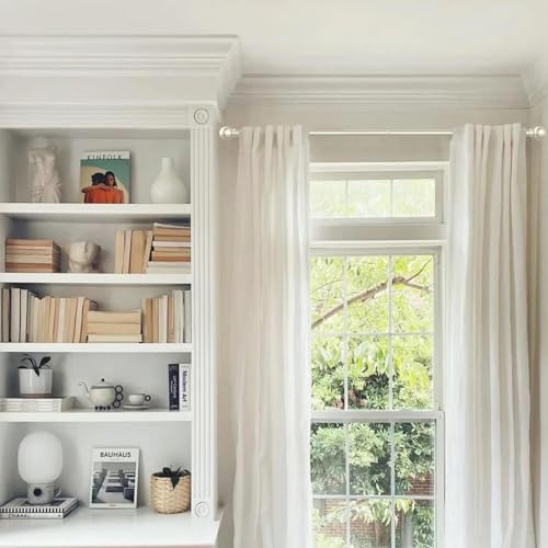 Heavy Duty Decorative Curtain Rod Set 32-62 Inch - Nickel Finish