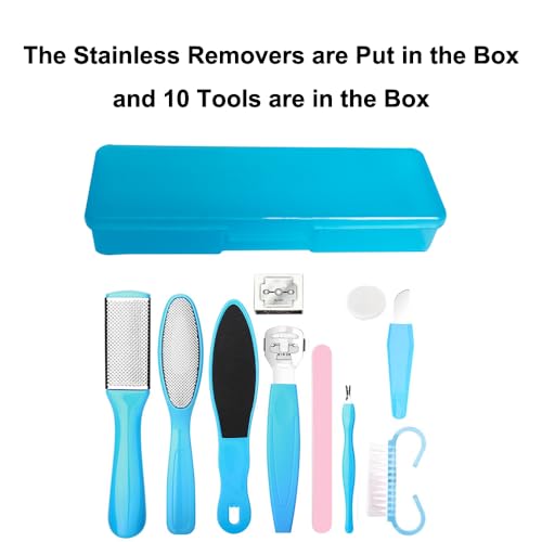 Stainless Steel Callus Remover and Nail Clippers Set - 14 PCS