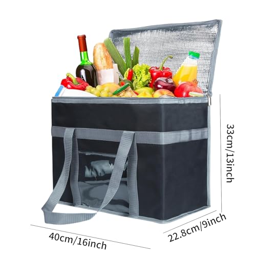 Large Foldable Cooler Bag - Durable Thermal Tote for Food Delivery & Camping