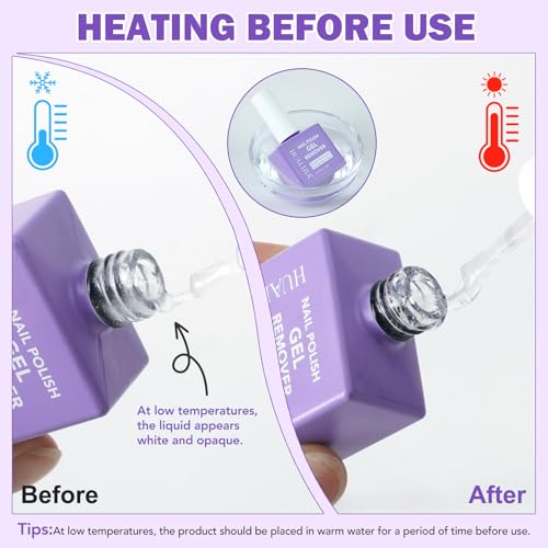 Akeeronn Gel Nail Polish Remover Kit with Cuticle Pusher & Scraper, Fast & Gentle Removal in 3-5 Minutes, 15ML
