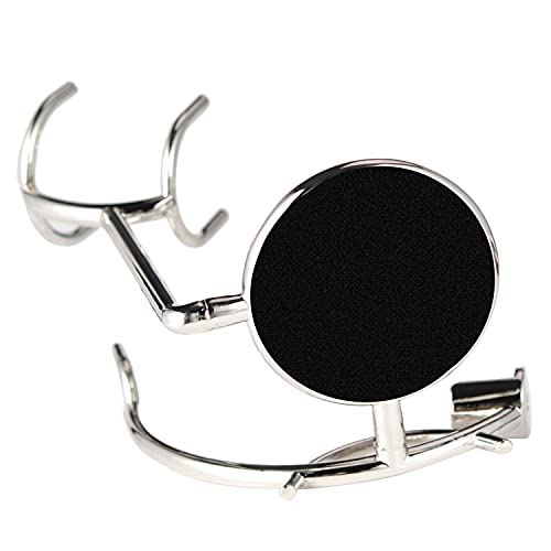 Silver Stainless Steel Shaving Razor & Brush Stand for Safety & Straight Razors