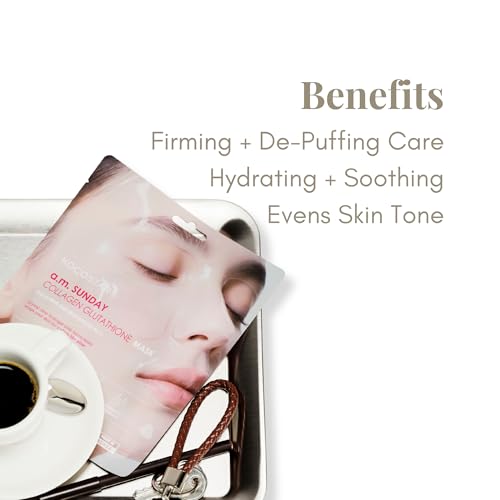 KOCOSTAR Collagen Glutathione Hydrogel Mask - 4 Pack for Glass Skin