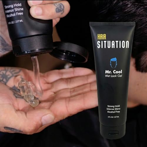 Mr. Cool Wet Look Hair Gel - Strong Hold & High Shine, 8 Fl Oz
