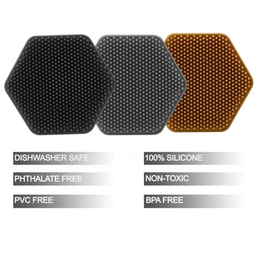 3 Pack Silicone Face and Beard Scrubber for Men - Deep Cleansing