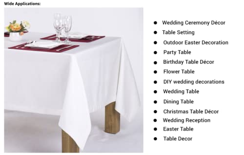 60x102 Inch Rectangular Black Polyester Tablecloth - Flame Retardant & Wrinkle-Resistant