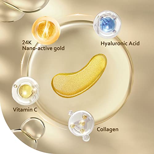 Taimand 24K Gold Under Eye Patches for Puffy Eyes & Dark Circles, Pack of 30 Pairs