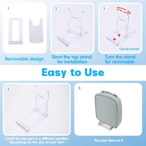 12 Pcs Adjustable Acrylic Display Stands for Handbags, Books & More