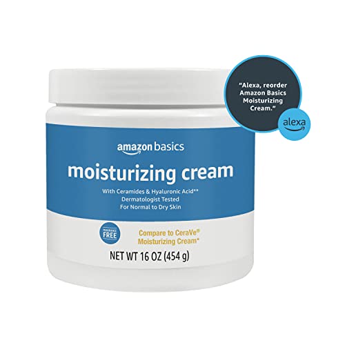 Amazon Basics Fragrance-Free Moisturizing Cream with Ceramides, 16 oz