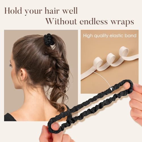 Black Small Mulberry Silk Scrunchies for Thin Hair - 3 Pack