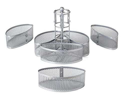Nifty Carousel Organizer – Silver 360-Degree Spinning Makeup Storage