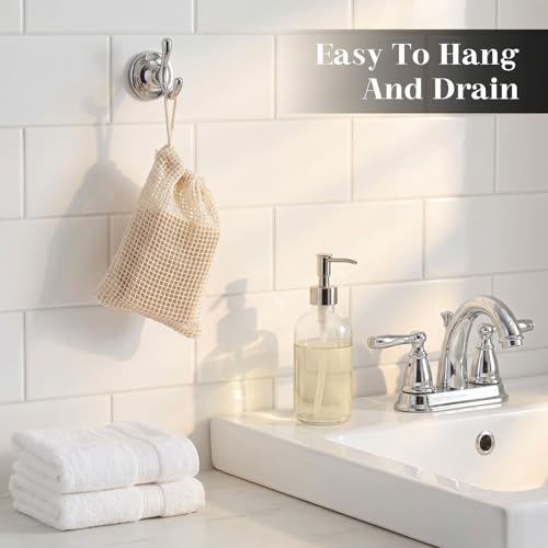 6-Pack Natural Sisal Soap Saver Bags for Exfoliating & Quick Drying
