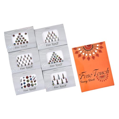 Long Round Hand-Printed Designer Bindi Set for Women - Bridal & Festival Wear, Skin-Friendly, 4 Packs