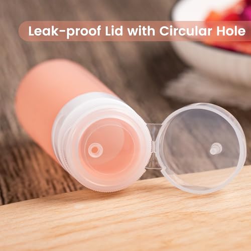 MICEBAY 4 Pack Mini Squeeze Bottles - Leakproof Condiment Containers