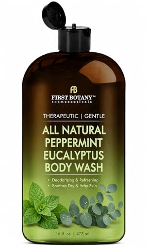 First Botany Natural Body Wash Peppermint Eucalyptus 16 fl oz - Fights Odor & Skin Issues