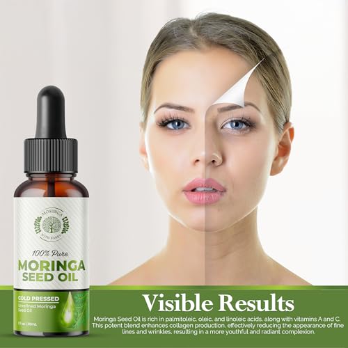 Moringa Seed Oil - 100% Pure Cold-Pressed Virgin Moisturizer for Skin & Hair