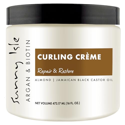 Sunny Isle Argan & Biotin Curling Cream 16oz - Lightweight Curl Enhancer