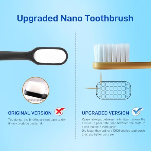 Ultra Soft Toothbrushes for Sensitive Teeth - 5 Pack with Travel Case