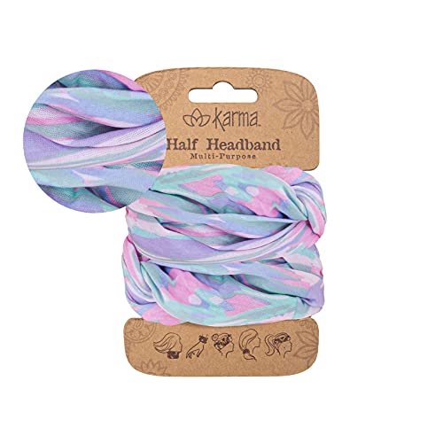 Karma Meadow Stretchy Fabric Hair Headband & Scarf - White (Pack of 2)