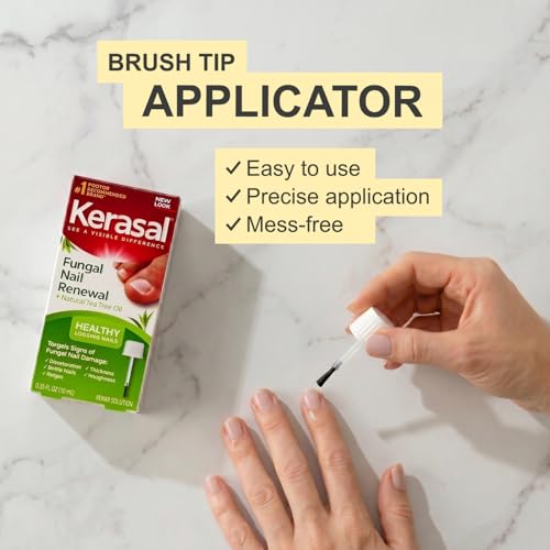 Kerasal Renewal Nail Repair Solution with Tea Tree Oil for Discolored and Damaged Nails, 0.33 Oz (Pack of 1)