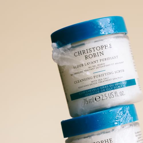 Christophe Robin Purifying Scalp Scrub with Sea Salt ? Deep-Cleansing Detox Treatment for Oily Roots & Sensitive Scalps, Removes Build-Up & Soothes Irritation