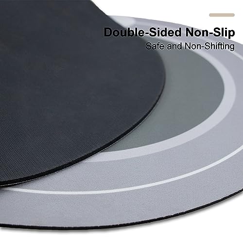Quick-Drying Non-Slip Rubber Bath Mat - Super Absorbent Diatomaceous Earth, 16.9x26.7in, Dark Grey