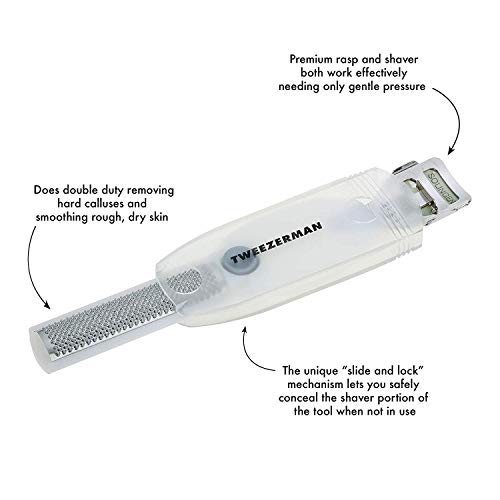 Tweezerman Safety Slide Callus Shaver and Rasp for Smooth Feet