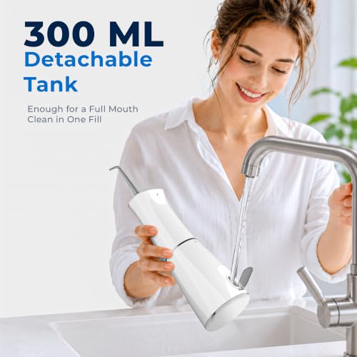 Hevva Cordless Water Flosser, 300ML Portable Dental Irrigator with 5 Modes