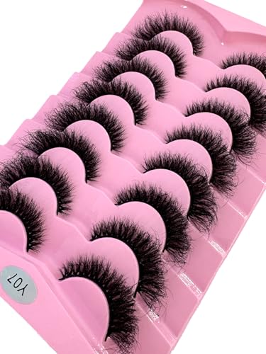 HBZGTLAD 8 Pairs Natural 3D Mink False Eyelashes Long Makeup Y07