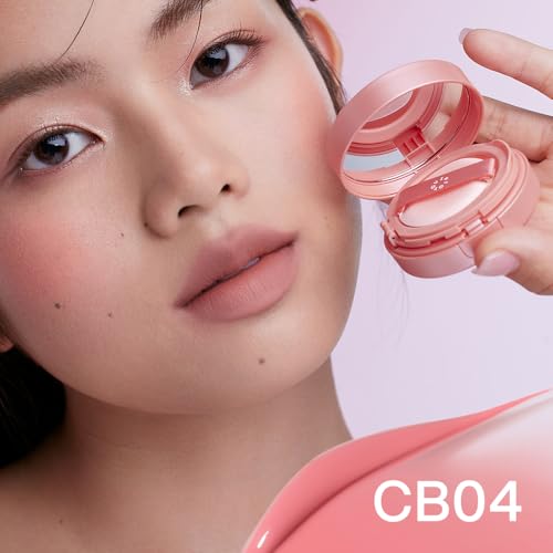 INTO YOU Sunlit Peach Cream Blush Cushion for Cheeks & Eyes, Dewy Finish, Long-Lasting, Buildable Face Makeup CB04