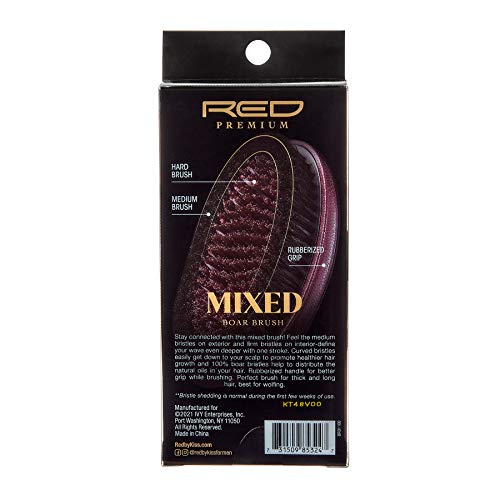 Red by Kiss Palm Boar Brush - Mixed Medium & Hard Bristles for Wave Styling