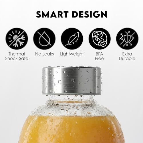 Mont-Clair 25 oz Borosilicate Glass Water Bottle with Neoprene Sleeve - Leak Proof, BPA Free, Ideal for Travel & Sports