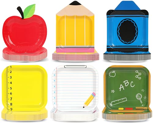 Back to School Tableware Set - 48 Disposable Plates for Parties