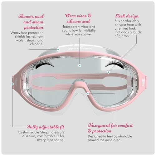 Pink Lash Goggles for Shower | Anti-Fog Eye Protection for Lashes