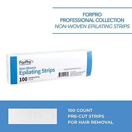 ForPro 100ct Non-Woven Epilating Strips for Hair Removal, 3"x9"