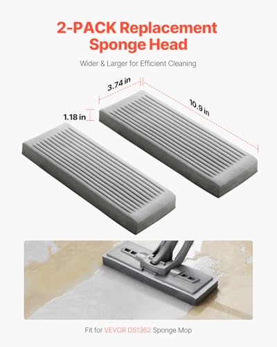 VEVOR Sponge Mop Replacement Heads - 2-Pack High-Density PU