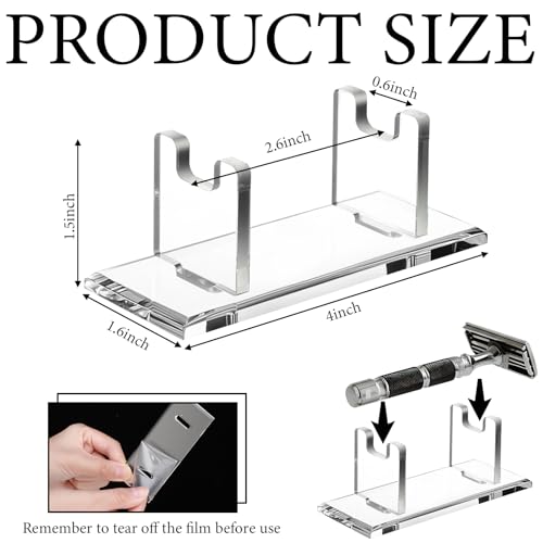 Acrylic Men's Razor Stand Holder, Dual Organizer for Grooming Supplies