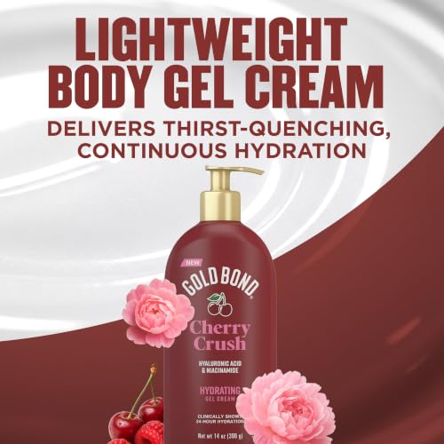 Gold Bond Cherry Crush Hydrating Gel Cream, 14 oz - 24-Hour Moisture