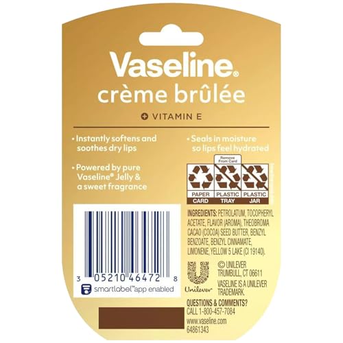 Vaseline Lip Therapy Creme Brulee 0.25 oz (Pack of 6) - Hydrating Balm