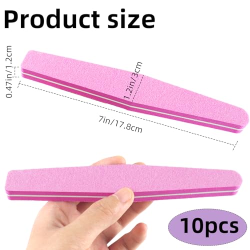 10 Pack Double-Sided Nail Files & Buffers for Acrylic/Natural Nails